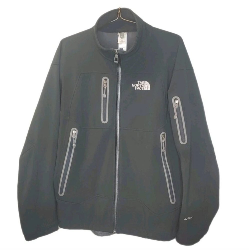 The North Face Apex Bionic Jacket Black Scuba Zip Fleece Lined Ski Winter Men L